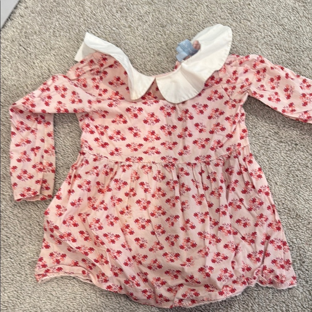 Hill House Pink Floral Dress with White Collar